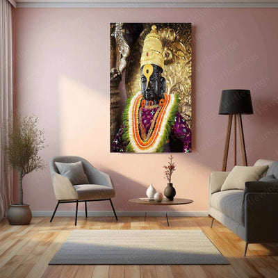 Vitthal Metal Poster – Divine Pandharpur Vithoba Wall Art | Spiritual Hindu Decor - TURTLEWINGS