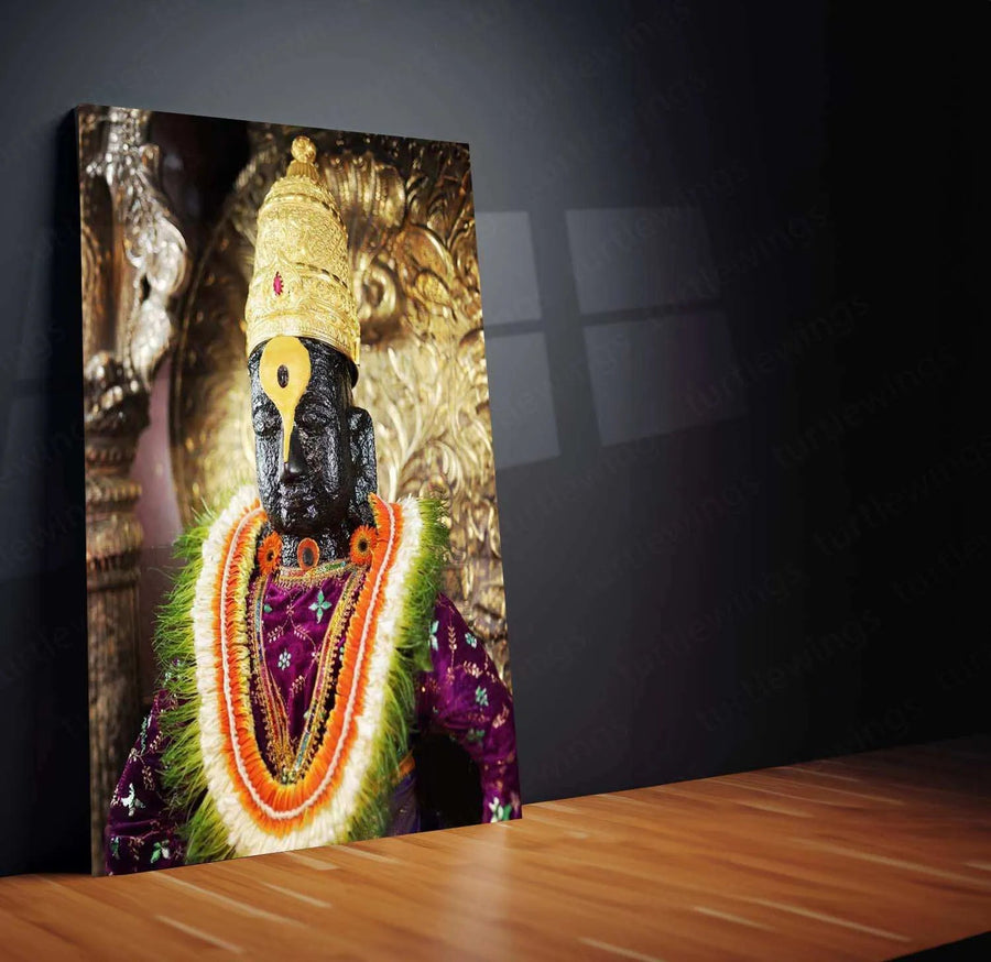 Vitthal Metal Poster – Divine Pandharpur Vithoba Wall Art | Spiritual Hindu Decor - TURTLEWINGS 