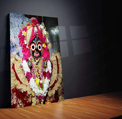 ISKCON Krishna Metal Poster – Divine Lord Krishna Art | Spiritual Hindu Wall Decor - TURTLEWINGS