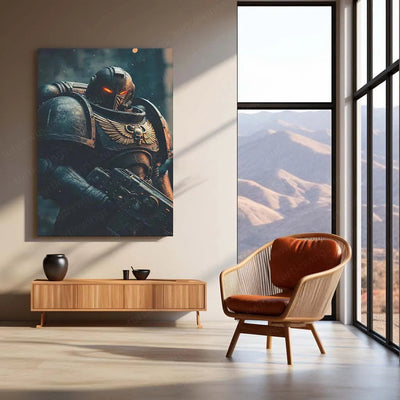 Warhammer Metal Poster | Epic Sci-Fi Fantasy Warrior Wall Art - TURTLEWINGS